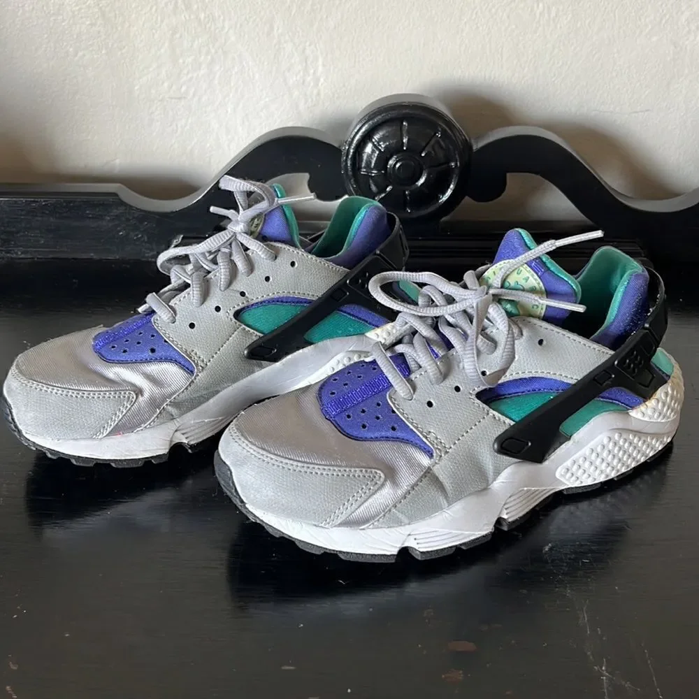 Nike Air Huarache Gray/aqua [634835-008] Women Sneakers